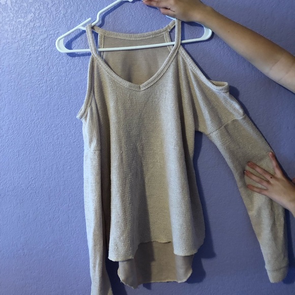 Tan Shoulder Less Long Sleeve - Picture 1 of 3